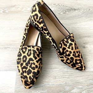 Franco Sarto leopard fur loafers
